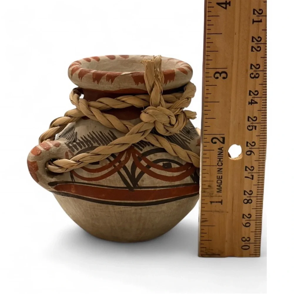 Vintage Handcrafted Mexican Clay Pottery  Vase